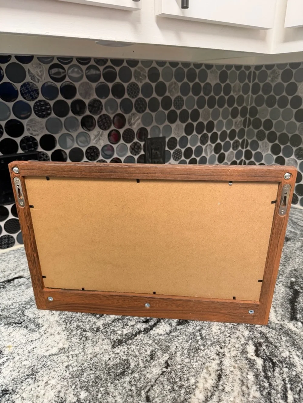 Rustic Wooden Wine Rack with Glass Holder & Chalkboard Back (Holds 4 Bottles)